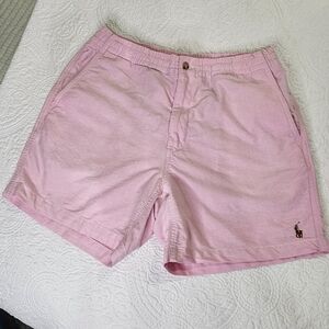 Mens Pink Polo Prepster Oxford Shorts Size Medium